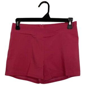 Girls Only Short Pink Contoured Waist Zipper Back Stretch Shortie Shorts